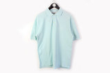 Vintage Yves Saint Laurent Polo T-Shirt XLarge blue mint 90s retro style luxury small YSL logo tee
