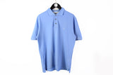 Vintage Yves Saint Laurent Polo T-Shirt Large blue 90s YSL small logo retro style classic luxury tee