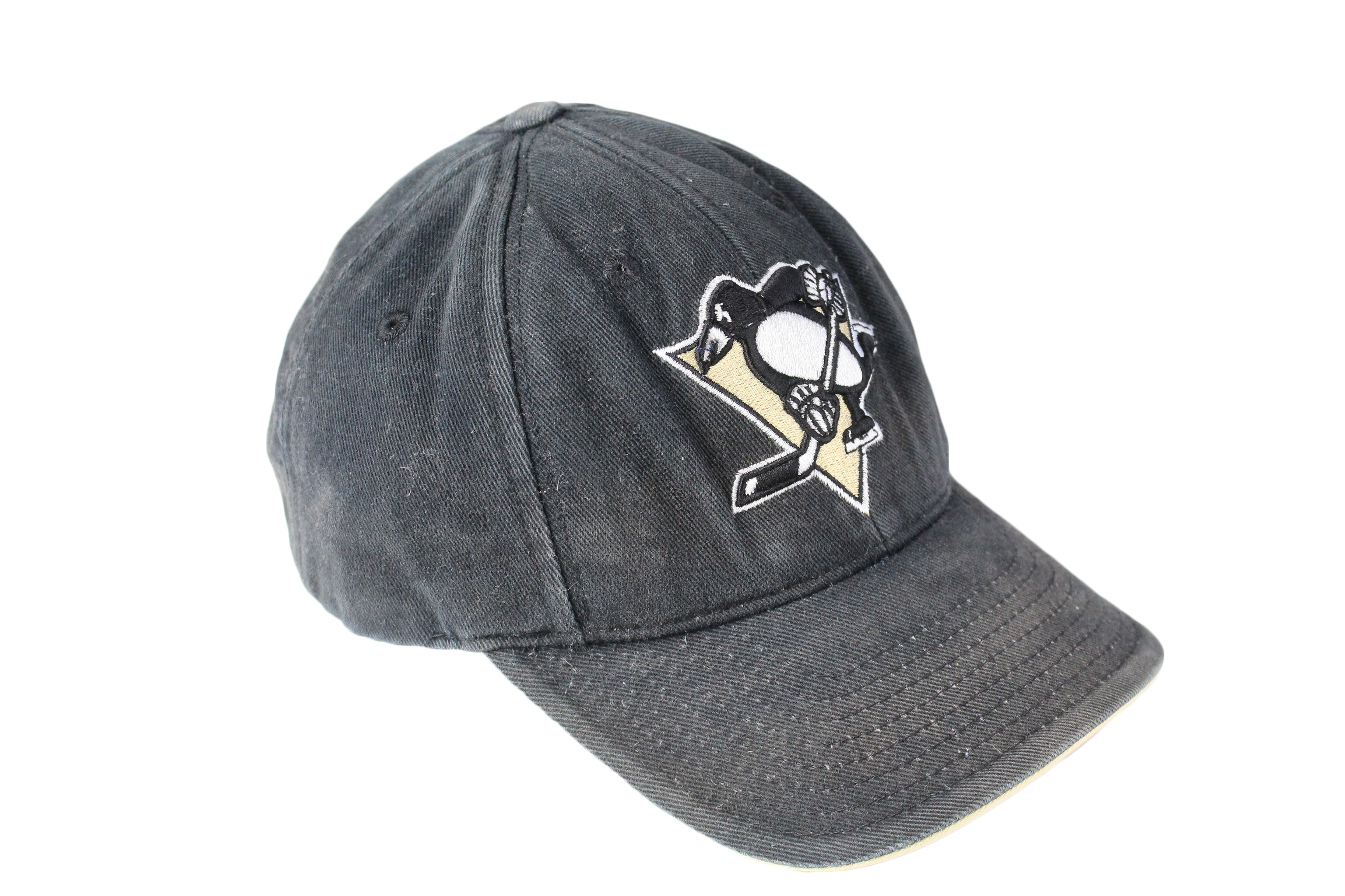 Pittsburgh Penguins Retro Brand Beige Worn Vintage Flexfit Slouch Hat Cap