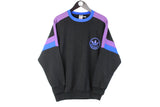 Vintage Adidas Sweatshirt Small black purple 90s retro style logo authentic jumper crewneck