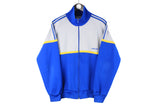 Vintage Adidas Track Jacket Medium blue 80s retro classic full zip windbreaker