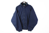 Vintage Adidas Track Jacket Large 90s navy blue big logo retro style windbreaker 90s