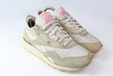 Vintage Reebok Sneakers Women's US 8 gray pink 90s classic retro style trainers