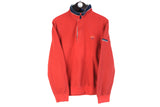Vintage Paul & Shark Sweatshirt 1/4 Zip Large red 00s retro jumper cotton made in Italy casual