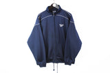 Vintage Reebok Track Jacket Medium navy blue 90s windbreaker