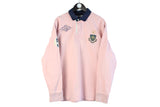 Vintage Polo by Ralph Lauren Rugby Shirt XXLarge pink retro 90s 00s authentic long sleeve jumper