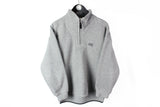 Vintage Think Pink Fleece 1/4 Zip Small big logo gray outdoor ski style sweater