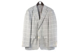 Canali Blazer Large luxury sartorial authentic classic jacket plaid gray