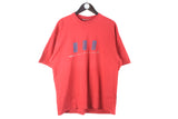 Vintage Adidas T-Shirt Large red big logo the brand with 3 stripes classic cotton sport style 90s top