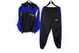 Vintage Adidas Tracksuit Medium black blue SPORT Athletic suit 90s sport