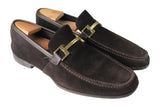 Ermenegildo Zegna Shoes EUR 42 brown suede luxury loafers moccasin leather gold chain