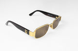 Vintage Gianni Versace Sunglasses retro rare 90's style gold brown glasses luxury made in Italy  mod s49 col 030 authentic
