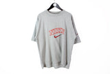 Vintage Nike T-Shirt Large gray big logo 90s embroidery swoosh