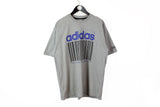 Vintage Adidas T-Shirt XLarge gray big logo 3 stripes 90s No