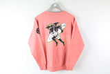 Vintage MAUI Sharkman 1991 Sweatshirt Small pink big logo 90s surfing rare sport jumper