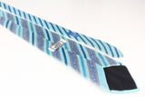 Vintage Gianni Versace Tie blue striped pattern multicolor bright medusa big logo 90's style monogram silk made in Italy authentic men's gift rare retro