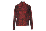 Kenzo x H&M Turleneck Long Sleeve Women's Medium red animal pattern blouse authentic