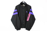 Vintage Kappa Track Jacket made in Italy black big logo 90s retro style windbreaker