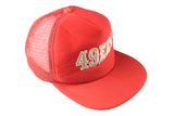 Vintage San Francisco 49ers New Era Cap made in USA red big logo NFL football hat 90s