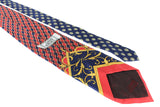Vintage Gianni Versace Tie red blue yellow pattern bright medusa big logo 90's style monogram silk made in Italy authentic men's gift rare retro