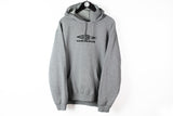 Vintage Umbro Hoodie XLarge gray big logo 90s sport retro style oversize jumper