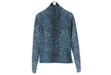 Kenzo x H&M Turtleneck Long Sleeve Women's 34 blue black authentic animal pattern