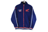 Honda Fleece Small size blue race racing style car motor motosport F1 full zip windbreaker front logo uniq authentic wear street style warm sweatshirt