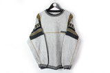 Vintage Carlo Colucci Sweater XLarge gray 90s sport style winter jumper