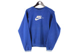 Vintage Nike Sweatshirt Small blue big logo 90s retro crewneck jumper