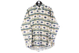 Vintage Flannel Shirt Large retro 90s abstract pattern hunter style