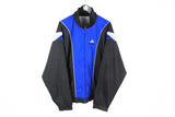 Vintage Adidas Track Jacket XXLarge blue black full zip 90s retro style windbreaker