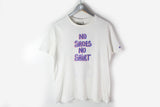 Vintage Nike T-Shirt Medium No shoes no shirt no problem Just do it big logo white tee