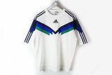 Vintage Adidas T-Shirt Large white classic Germany techno style sport shirt