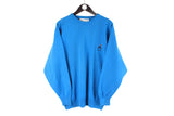 Vintage Pringle by Nick Faldo Sweater Large blue 90s retro pullover sport style Golf print sport wool casual crewneck jumper