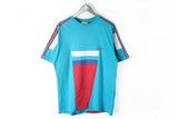 Vintage Adidas T-Shirt Medium / Large blue multicolor 90s sport cotton tee
