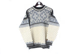 Vintage Dale of Norway Sweater Medium beige 90s retro made in Norway wool heavy jumper