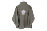 Vintage Hard Rock Cafe Prague Sweatshirt 1/4 Zip Medium 90s gray big logo jumper