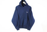 Vintage Umbro Hoodie Medium navy blue small logo hooded jumper cotton