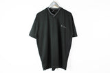 Vintage Gianni Versace T-Shirt XXLarge black polyester v-neck tee