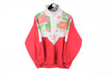 Vintage Fleece Half Zip Small 90s pink white 90s retro style