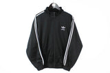 Vintage Adidas Track Jacket Medium black 90s windbreaker sport style