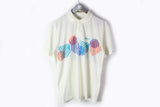 Vintage Puma Polo T-Shirt Medium / Large white 90s abstract tee