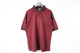 Vintage Adidas Equipment Polo T-Shirt Large red 90s cotton sport tee