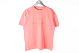 Vintage Chanel Embroidery Logo Bootleg T-Shirt Small pink big logo embroidery 90s made in Korea tee