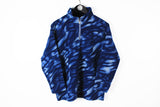 Vintage Fleece 1/4 Zip Small marina blue 90s ski style sweater
