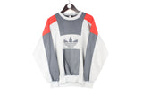Vintage Adidas Sweatshirt Small gray big logo 90s crewneck sport style jumper