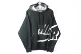 Vintage Nike Air Hoodie Large black big logo 90s oversize retro style hooded jumper