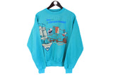 Vintage Sea Adventures Sweatshirt Medium blue New Fast 90's crewneck retro style jumper