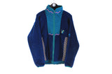 Vintage Helly Hansen Fleece Full Zip Medium blue 90's retro style winter ski sweater