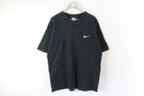 Vintage Nike T-Shirt XLarge black big logo 90s small swoosh logo